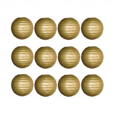 16" Paper Lantern Gold Regular Wire Value Pack (12 PCS)